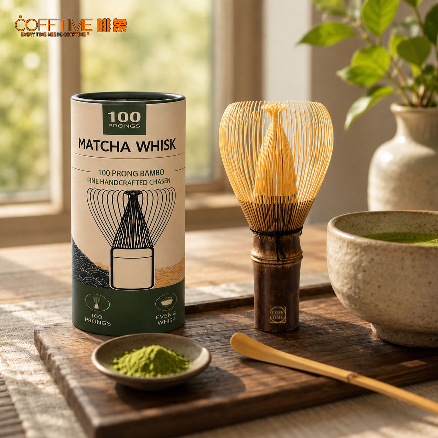 Bamboo Whisk Chasen - كوتفايم 100 شوكة خفاقة ماتشا من