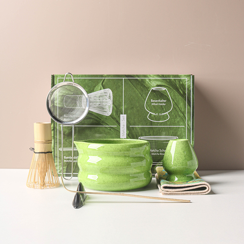 Bamboo Whisk Chasen - 4/7 قطعة مجموعة ماتشا اليابانية وعاء